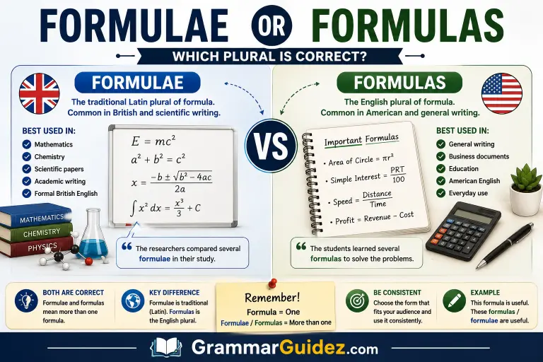Formulae or Formulas