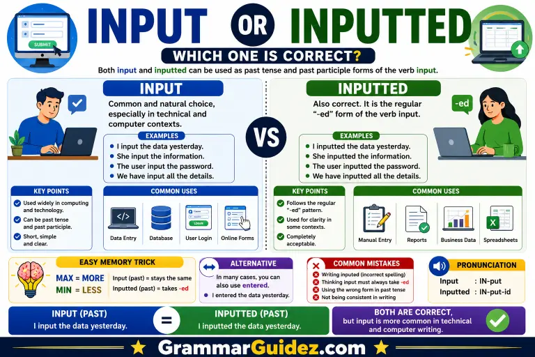 Inputted or Input