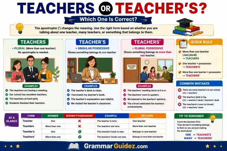 Teachers or Teacher's